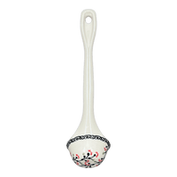 A picture of a Polish Pottery Ladle, Soup, 12" in "Cherry Blossoms" by Manufaktura | C020S-DPGJ as shown at PolishPotteryOutlet.com/products/12-soup-ladle-cherry-blossoms-c020s-dpgj