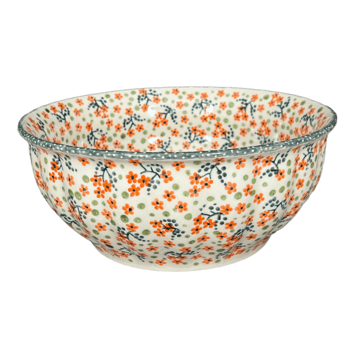 Bowl, Round, 9" Bowl in "Peach Blossoms" by Manufaktura | M086S-AS46