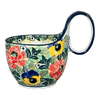 Polish Pottery Bowl, Round, Loop Handle, 16 oz in "Tropical Love" by Ceramika Artystyczna | A845-U4705 at PolishPotteryOutlet.com