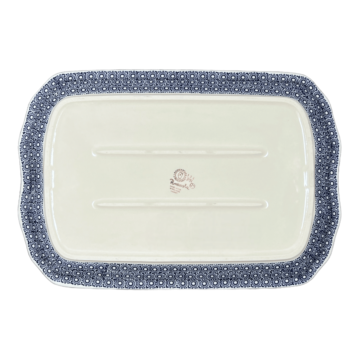 Platter, Rectangular, 11.5" x 17" in "Duet in Blue" by Manufaktura | P158S-SB01