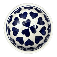 A picture of a Polish Pottery Dipping Bowl (Whole Hearted) | M153T-SEDU as shown at PolishPotteryOutlet.com/products/4-25-dipping-bowl-whole-hearted-m153t-sedu