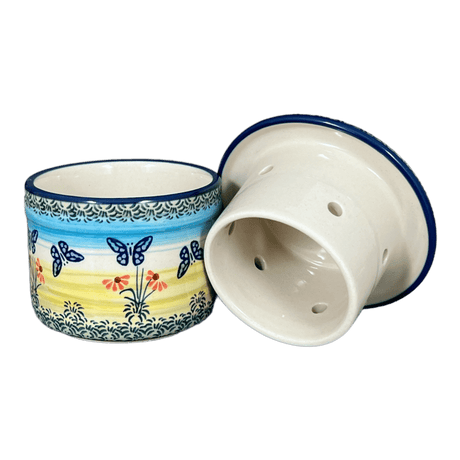 Butter Crock, 4.5" in "Butterflies in Flight" by Manufaktura | M136S-WKM