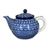 Polish Pottery Teapot, 40 oz in "Wavy Blues" by Ceramika Artystyczna | A060-905X at PolishPotteryOutlet.com