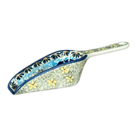A picture of a Polish Pottery 6" Scoop (Soaring Swallows) | L018S-WK57 as shown at PolishPotteryOutlet.com/products/6-scoop-soaring-swallows-l018s-wk57