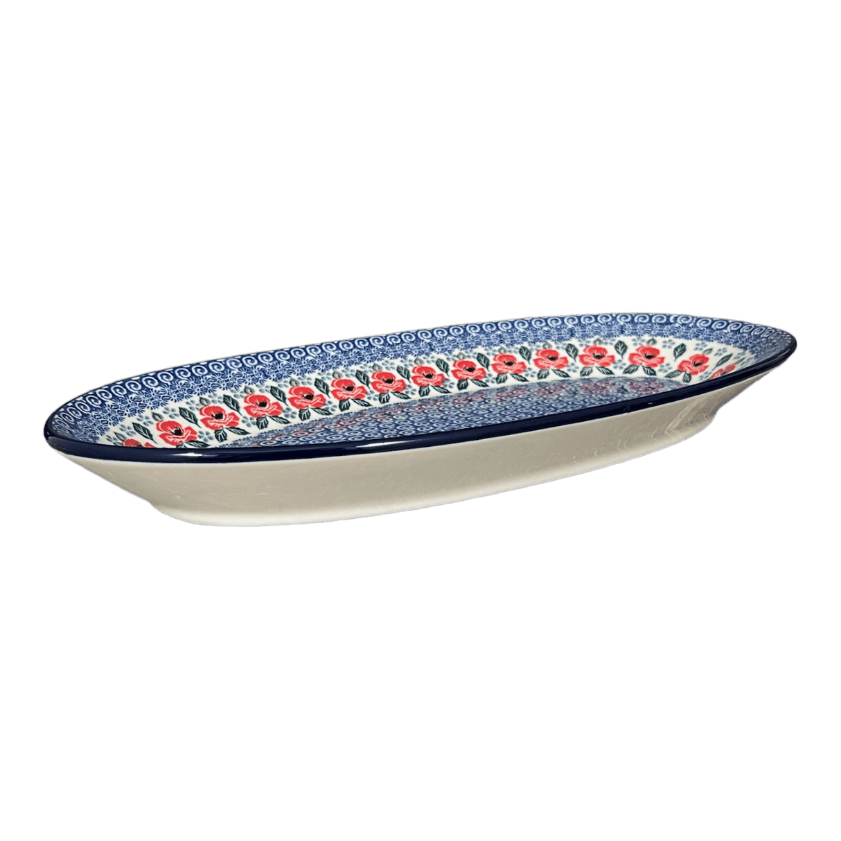 Platter, Oval, 17.5" in "Rosie's Garden" by Ceramika Artystyczna | A200-1490X