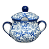 Polish Pottery 3.5" Traditional Sugar Bowl (English Blue) | C015U-AS53 at PolishPotteryOutlet.com