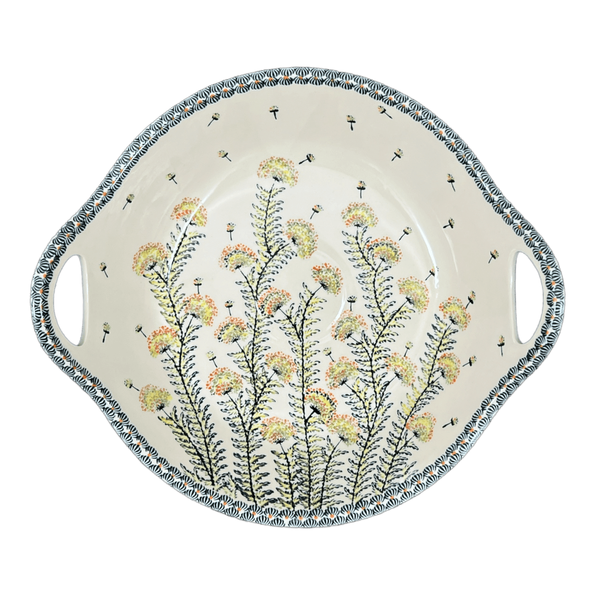 Bowl, Round, Handles, 15" in "Dandelions" by Zaklady | Y1348A-DU201