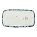 Butter Dish, American, 4" x 7.5" in "Scattered Blues" by Manufaktura | M074S-AS45