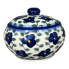 Polish Pottery Container, Round, Covered, 5" x 4", WR (WR31I) in "Pansy Storm" by W.R. Ceramika | WR31I-EZ3 at PolishPotteryOutlet.com