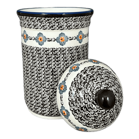 Polish Pottery Zaklady 2 Liter Container (Mesa Verde Midnight) | Y1244-A1159A Additional Image at PolishPotteryOutlet.com