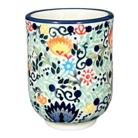 Polish Pottery Drinkware, Wine Cup, 6 oz in "Fantasia" by Manufaktura | K111S-GP25 Additional Image at PolishPotteryOutlet.com