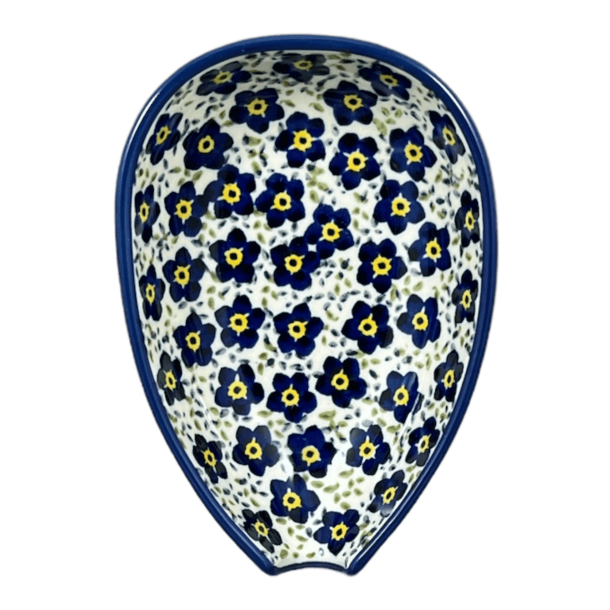 Spoon Rest, Small, 3.5" in "Floral Revival Blue" by Manufaktura | P093U-MKOB