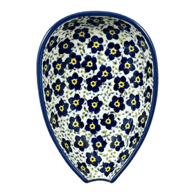 Polish Pottery Spoon Rest, Small, 3.5" in "Floral Revival Blue" by Manufaktura | P093U-MKOB Additional Image at PolishPotteryOutlet.com