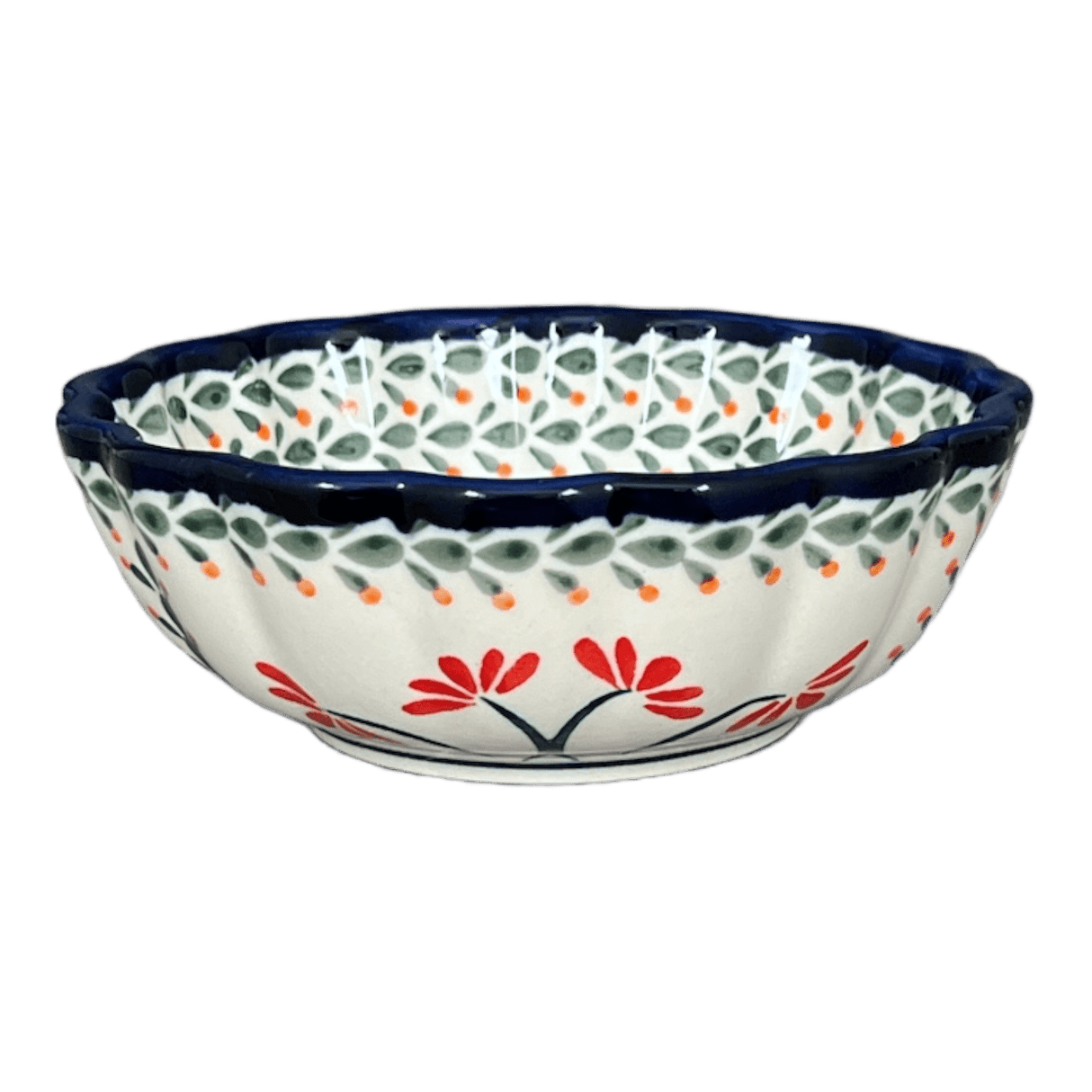 Bowl, Round, Blossom, 6" in "Scarlet Stitch" by Zaklady | Y1945A-A1158A