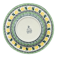 A picture of a Polish Pottery Plate, Round, Soup Plate, 9.25" in "Lemons and Leaves" by Ceramika Artystyczna | A014-2749X as shown at PolishPotteryOutlet.com/products/c-a-soup-plate-lemons-and-leaves-a014-2749x