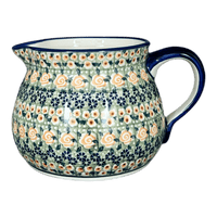 A picture of a Polish Pottery 1.5 Liter Pitcher (Perennial Garden) | D043S-LM as shown at PolishPotteryOutlet.com/products/1-5-l-wide-mouth-pitcher-perennial-garden-d043s-lm