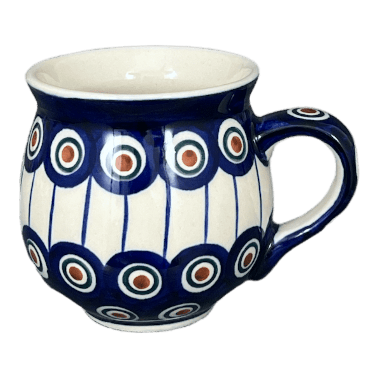 Mug, Belly Mug, Small, 7 oz in "Peacock in Line" by Manufaktura | K067T-54A