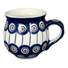 Polish Pottery Small Belly Mug (Peacock in Line) | K067T-54A at PolishPotteryOutlet.com