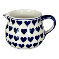A picture of a Polish Pottery 1.5 Liter Pitcher (Whole Hearted) | D043T-SEDU as shown at PolishPotteryOutlet.com/products/1-5-l-wide-mouth-pitcher-whole-hearted-d043t-sedu
