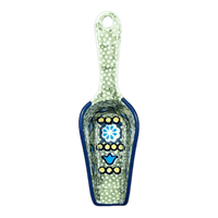 A picture of a Polish Pottery 6" Scoop (Blue Bells) | L018S-KLDN as shown at PolishPotteryOutlet.com/products/6-scoop-blue-bells-l018s-kldn