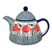 A picture of a Polish Pottery 0.9 Liter Teapot (Poppy Paradise) | C005S-PD01 as shown at PolishPotteryOutlet.com/products/0-9-liter-teapot-poppy-paradise-c005s-pd01