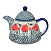Polish Pottery 0.9 Liter Teapot (Poppy Paradise) | C005S-PD01 at PolishPotteryOutlet.com