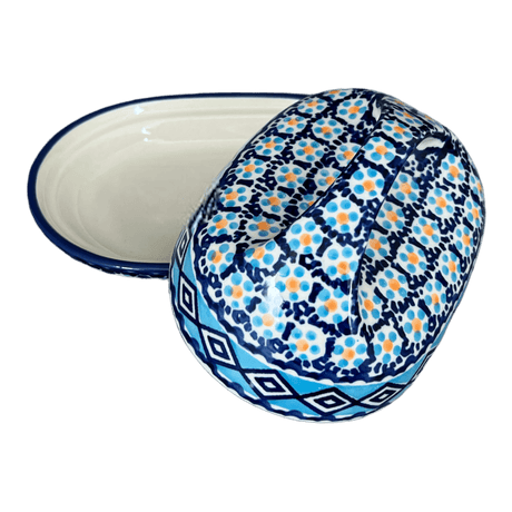 Butter Dish, Fancy, 5" x 7" in "Blue Diamond" by Manufaktura | M077U-DHR