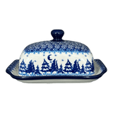 Butter Dish, 7" x 5.5" in "Winter Skies" by Ceramika Artystyczna | A295-2826X