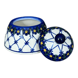 Bowl, Bell-Shaped, Sugar Bowl, 4", WR (WR9A) in "Blue Floral Trellis" by W.R. Ceramika | WR9A-DT3