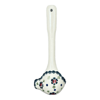 A picture of a Polish Pottery Gravy Ladle (Lady Bugs) | L015T-IF45 as shown at PolishPotteryOutlet.com/products/7-5-gravy-ladle-lady-bugs-l015t-if45
