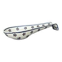 A picture of a Polish Pottery Spoon Rest, Large, 9.25" in "Petite Floral" by Manufaktura | P007T-64 as shown at PolishPotteryOutlet.com/products/large-spoon-rest-petite-floral-p007t-64