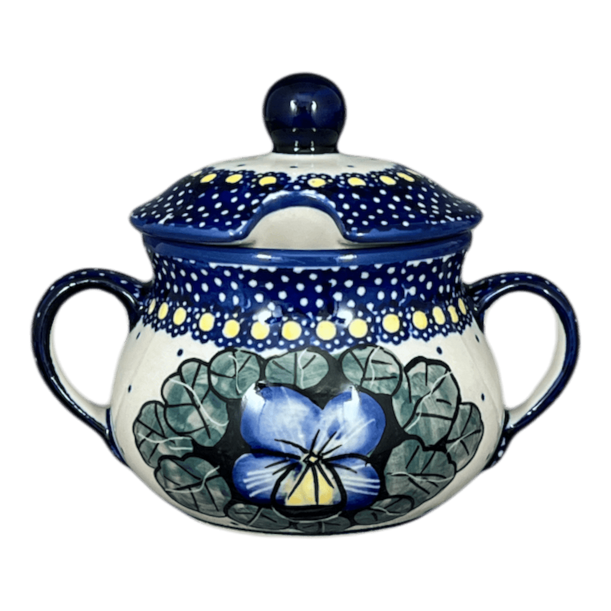 Bowl, Round, Sugar Bowl, 3.5" in "Pansies" by Manufaktura | C015S-JZB