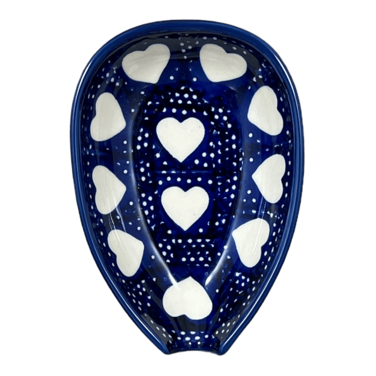 Spoon Rest, Small, 3.5" in "Sea of Hearts" by Manufaktura | P093T-SEA