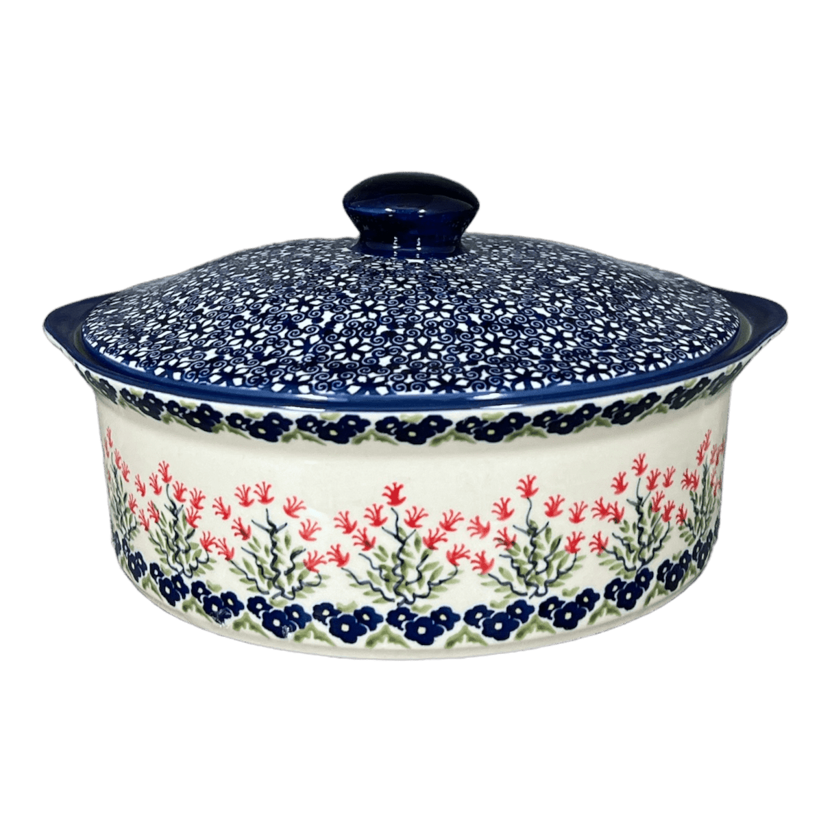 Baker, Round, with Lid, Deep, 8" in "Burning Thistle" by Manufaktura | Z128S-P270