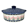 Polish Pottery 8" Deep Round Baker with Lid (Burning Thistle) | Z128S-P270 at PolishPotteryOutlet.com