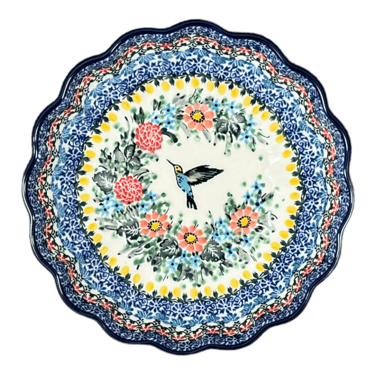 Bowl, Round, Blossom, 7.5" in "Hummingbird Bouquet" by Ceramika Artystyczna | A249-U3357