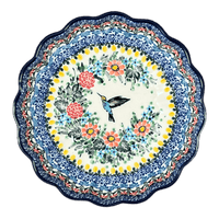 A picture of a Polish Pottery CA 7.5" Blossom Bowl (Hummingbird Bouquet) | A249-U3357 as shown at PolishPotteryOutlet.com/products/c-a-7-5-blossom-bowl-hummingbird-bouquet-a249-u3357
