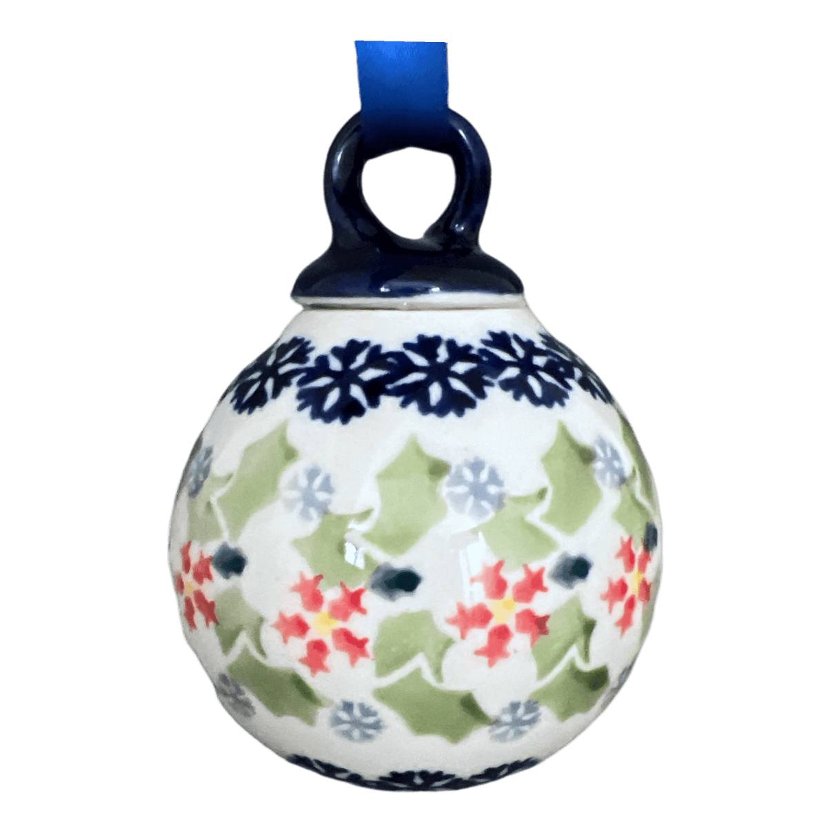 Ornament, Ball, 2.75" in "Holly In Bloom" by Manufaktura | K070T-IN13