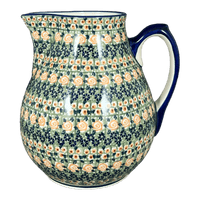 A picture of a Polish Pottery 3 Liter Pitcher (Perennial Garden) | D028S-LM as shown at PolishPotteryOutlet.com/products/3-liter-pitcher-perennial-garden-d028s-lm