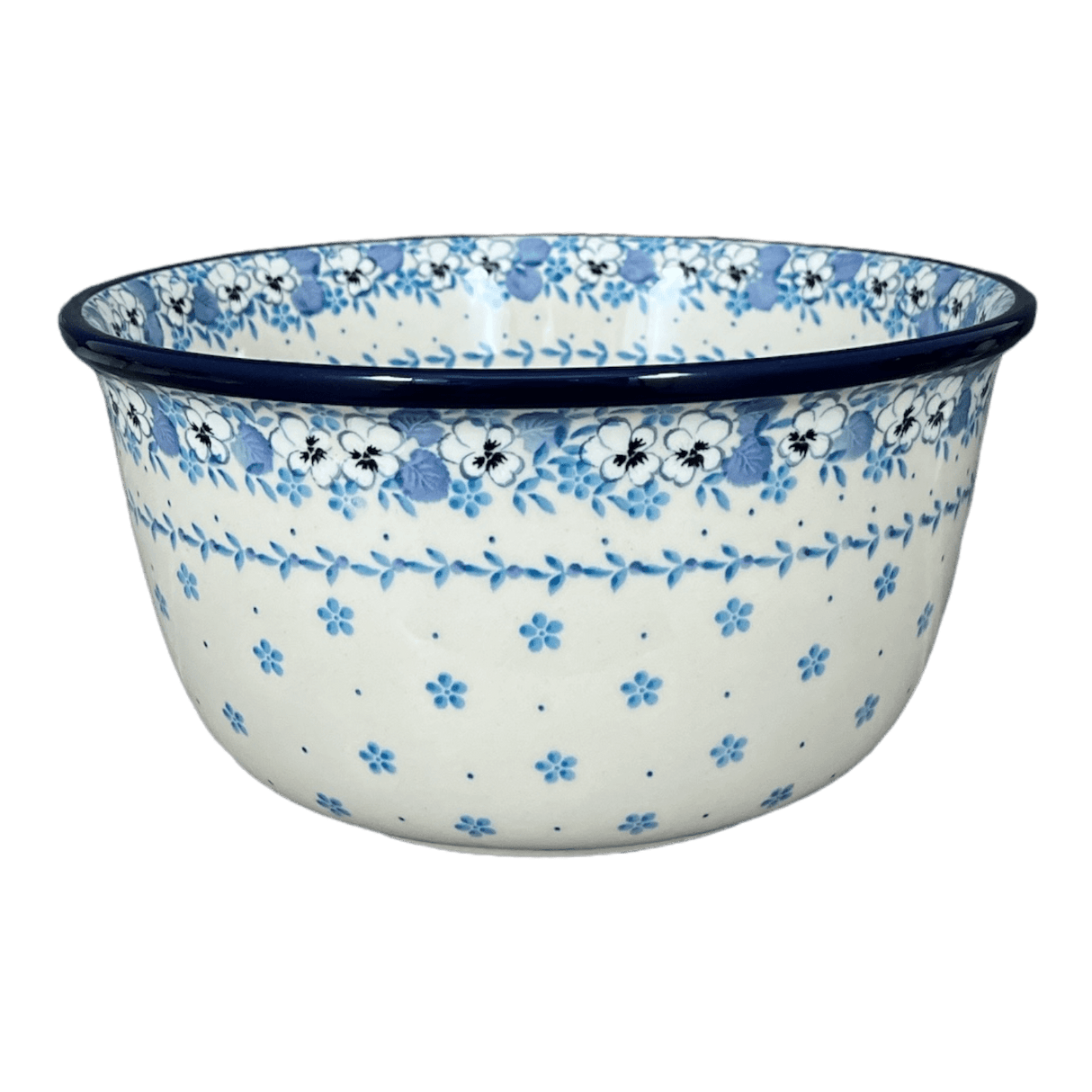 Bowl, Round, Deep, 10.5" in "Pansy Blues" by Ceramika Artystyczna | A113-2346X