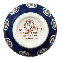 A picture of a Polish Pottery Drinkware, Wine Cup, 6 oz in "Peacock in Line" by Manufaktura | K111T-54A as shown at PolishPotteryOutlet.com/products/6-oz-wine-cup-peacock-in-line-k111t-54a