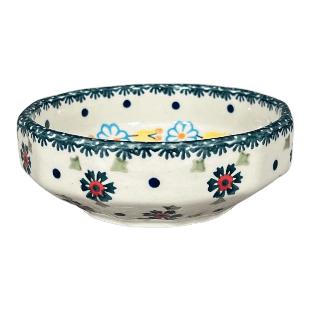 Bowl, Multiangular, 5" in "Lady Bugs" by Manufaktura | M058T-IF45