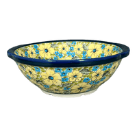 A picture of a Polish Pottery Colander, 10" in "Sunny Meadow" by Zaklady | Y1183A-ART332 as shown at PolishPotteryOutlet.com/products/10-colander-sunny-meadow-y1183a-art332