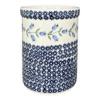 A picture of a Polish Pottery Utensil Holder (Lily of the Valley) | P082T-ASD as shown at PolishPotteryOutlet.com/products/utensil-holder-wine-chiller-lily-of-the-valley-p082t-asd