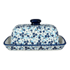 Polish Pottery American Butter Dish (Scattered Blues) | M074S-AS45 at PolishPotteryOutlet.com