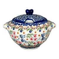 A picture of a Polish Pottery 3" Sugar Bowl (Wildflower Delight) | C003S-P273 as shown at PolishPotteryOutlet.com/products/3-sugar-bowl-wildflower-delight-c003s-p273