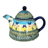 Polish Pottery 0.9 Liter Teapot (Butterflies in Flight) | C005S-WKM at PolishPotteryOutlet.com