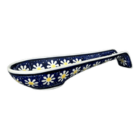 A picture of a Polish Pottery Spoon Rest, Large, 9.25" in "Mornin' Daisy" by Manufaktura | P007T-AM as shown at PolishPotteryOutlet.com/products/large-spoon-rest-mornin-daisy-p007t-am