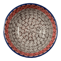 A picture of a Polish Pottery Bowl, Round, Deep, 6.25" in "Coral Fans" by Ceramika Artystyczna | AC37-2199X as shown at PolishPotteryOutlet.com/products/6-25-round-deep-bowl-coral-fans-ac37-2199x