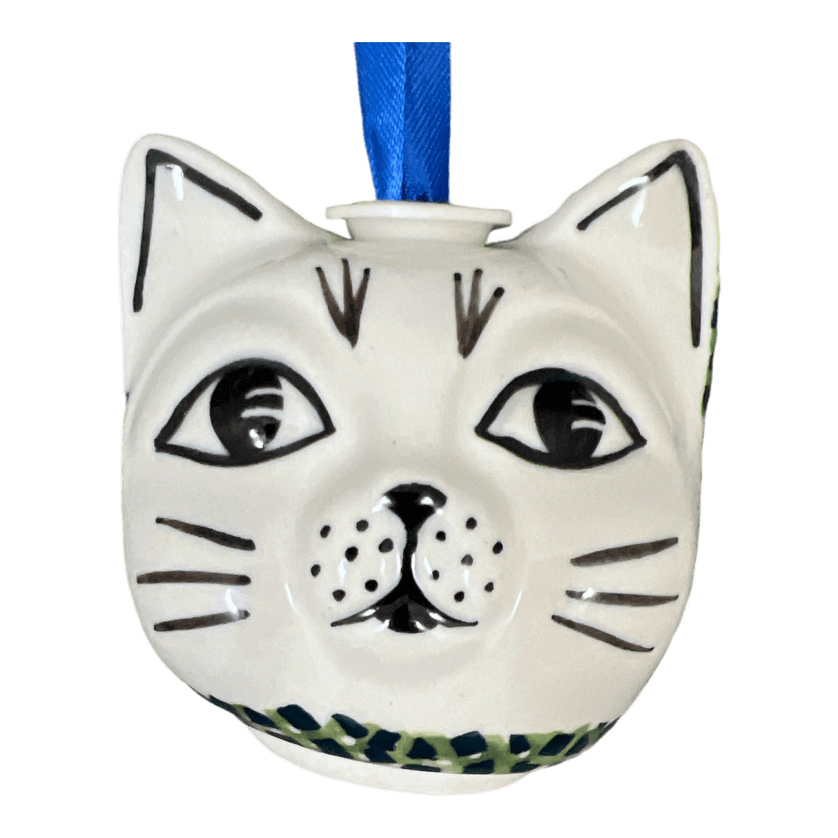 Ornament, Cat Head in "Bouncing Blue Blossoms" by Manufaktura | K142U-IM03